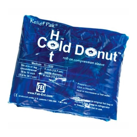 Fabrication Enterprises Relief Pak Cold n' Hot Donut Compression Sleeve, Medium, 10/Case 11-1532-10